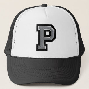 Casquette Lettre noire et grise "P"