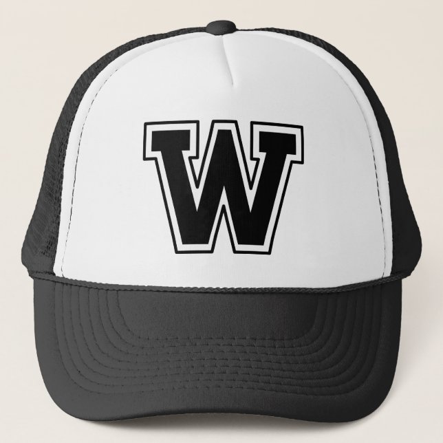 Casquette Lettre noire "W" (Devant)