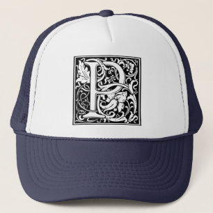 Casquette Lettre P Monogramme médiéval Art Nouveau