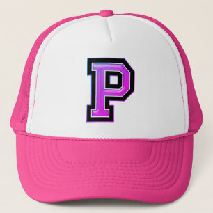 Casquette Lettre rose chapeau de camion "P"