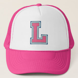 Casquette Lettre rose 'L'
