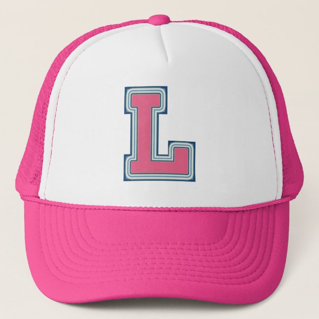 Casquette Lettre rose 'L' (Devant)