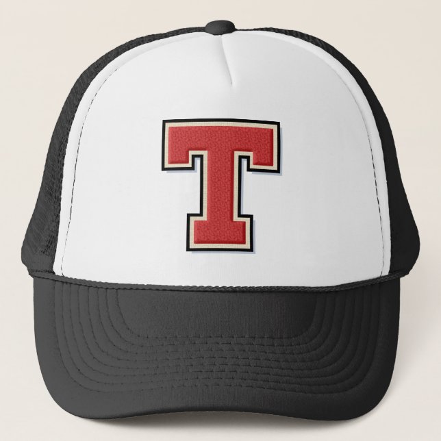 Casquette Lettre rouge "T" Monogramme (Devant)