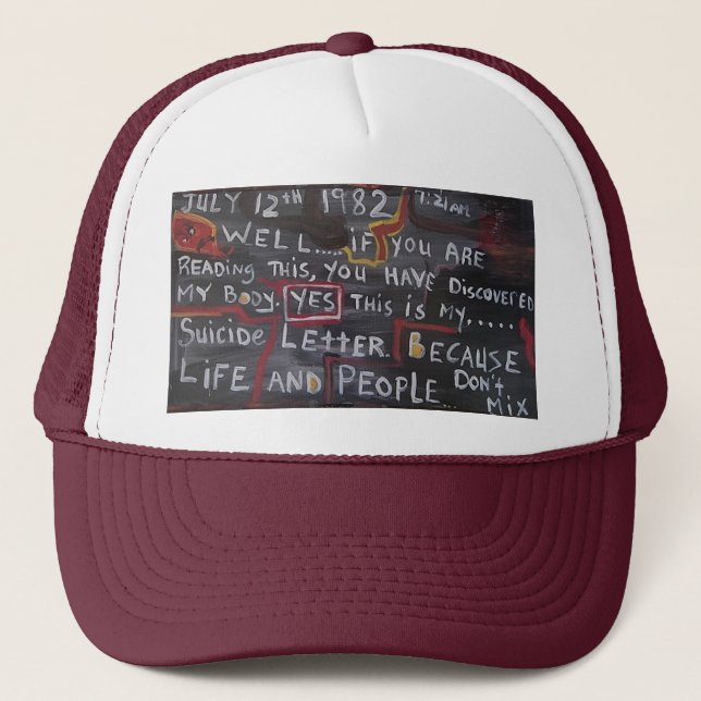 CASQUETTE LETTRE SUICIDE (Devant)