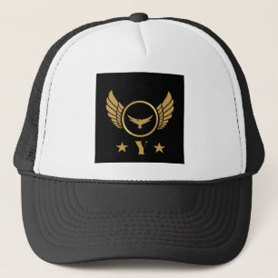 Casquette Lettre Y personnalisée Aigle doré ailes Blanc et N