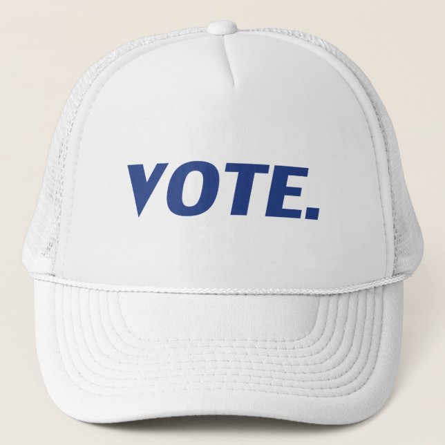 Casquette lettres bleues "vote" (Devant)