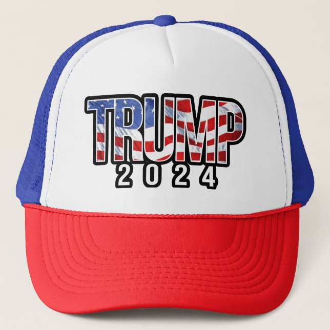 Casquette Lettres de bloc patriotique Trump 2024 (Devant)