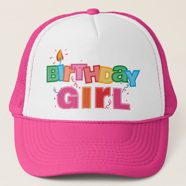 Casquette Lettres de fille d'anniversaire (Devant)
