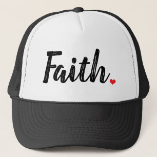 Casquette Lettres de texture FOI avec COEUR rouge  