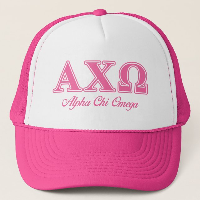 Casquette Lettres roses d'Omega de Chi d'Alphi (Devant)