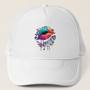 Casquette Lèvres colorées, de style Graffiti, vibrantes
