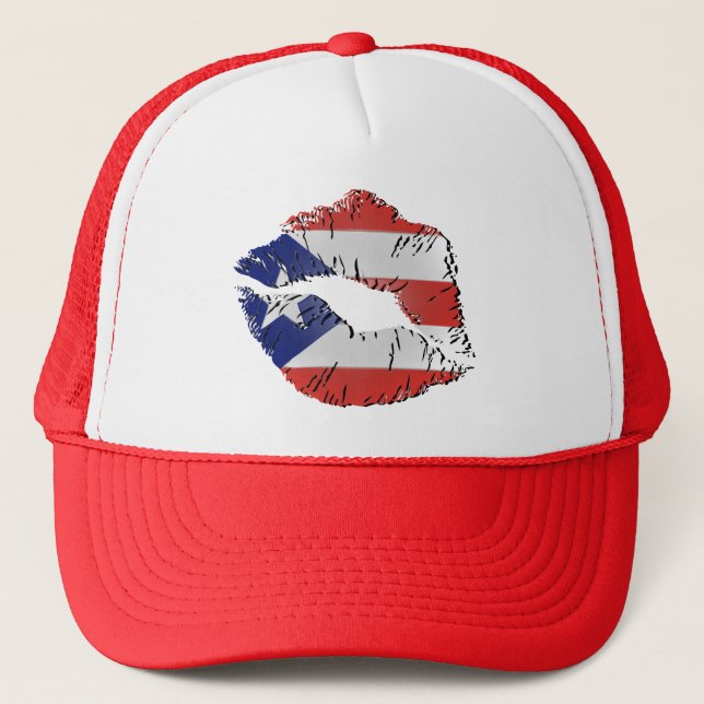 Casquette Lèvres de drapeau de Porto Rico (Devant)
