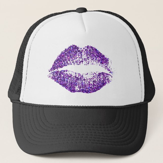 Casquette Lèvres pourpres de parties scintillantes (Devant)
