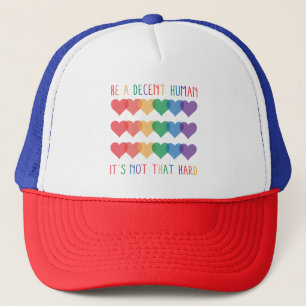 Casquette LGBT Heart Retro Be A Decent Human Ce n'est pas qu