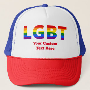 Casquette LGBT texte drapeau de la fierté arc-en-ciel