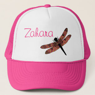 Casquette Libellule à ailes roses et jaunes