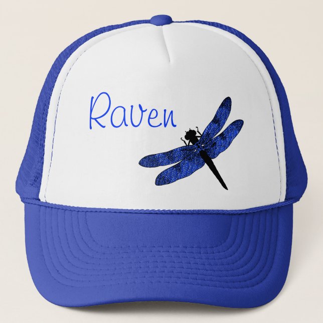 Casquette libellule ailée bleue (Devant)