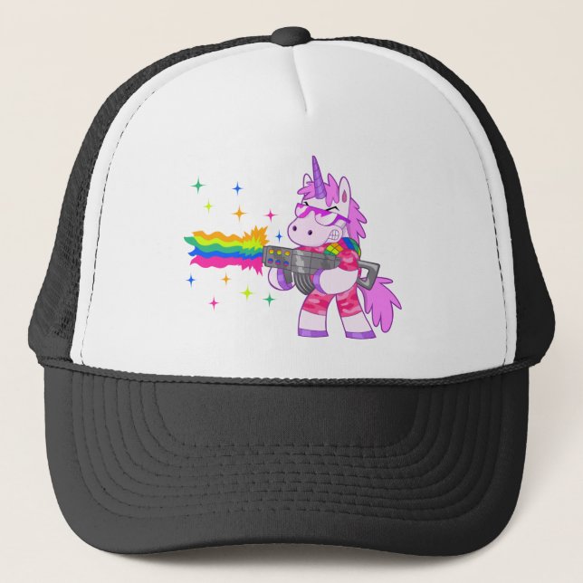 Casquette Licorne pourpre - arme à feu (Devant)
