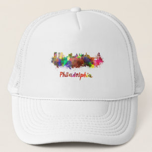Casquette ligne d'horizon de Philadelphie à l'aquarelle