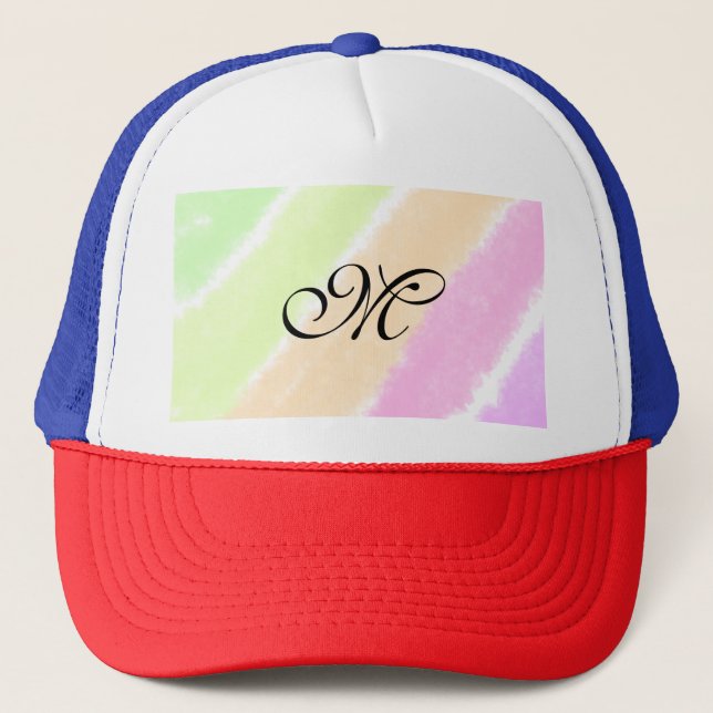 Casquette Lignes d'aquarelle stripe arc-en-ciel ajouter votr (Devant)
