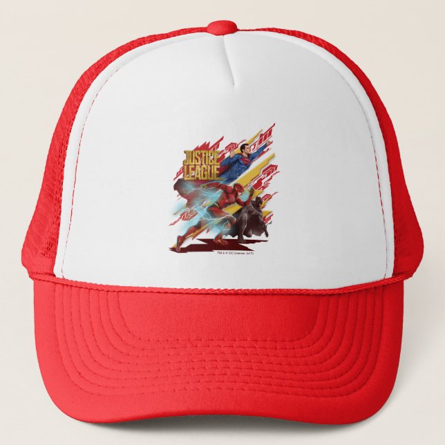 Casquette Ligue de Justice | Badge Superman, Flash et Batman (Devant)