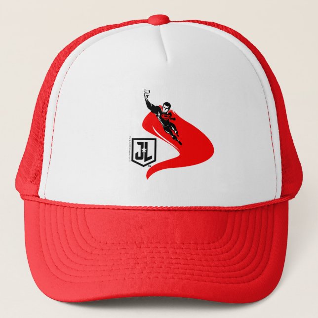 Casquette Ligue de Justice | Superman Flying Noir Pop Art (Devant)