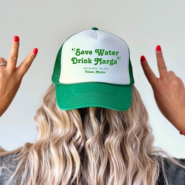 Casquette Lime Green Citrus Économisez de l'eau, Buvez des M (Créateur téléchargé)