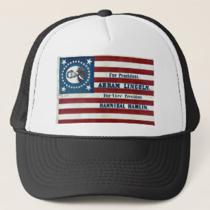 Casquette Lincoln et signe de campagne de Hamlin