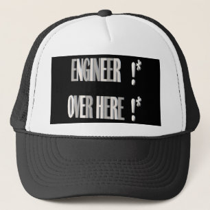 Casquette L'ingénieur ici en noir blanc