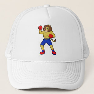 Casquette Lion à la boxe avec gants de boxe