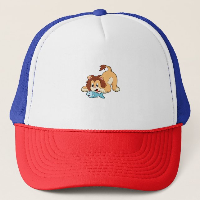 Casquette Lion avec poisson (Devant)