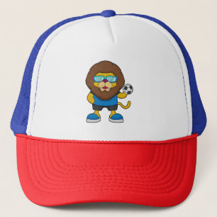 Casquette Lion comme joueur de football avec Soccer