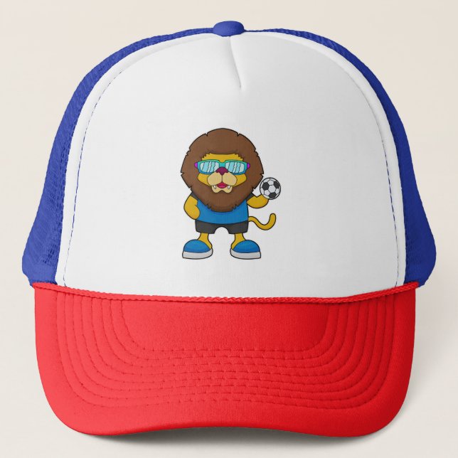 Casquette Lion comme joueur de football avec Soccer (Devant)
