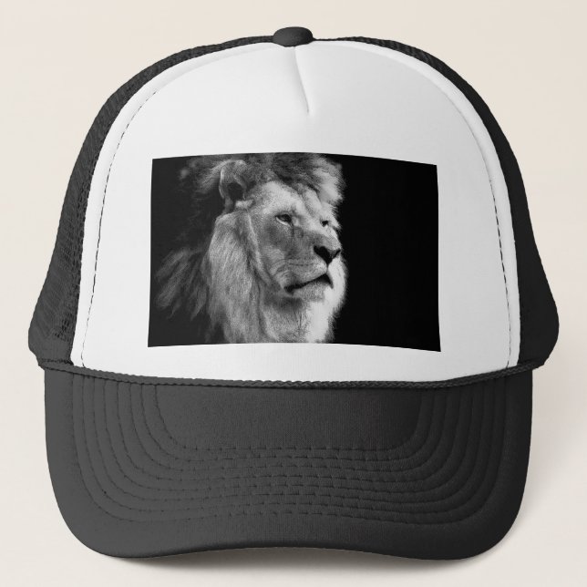 Casquette Lion noir blanc (Devant)