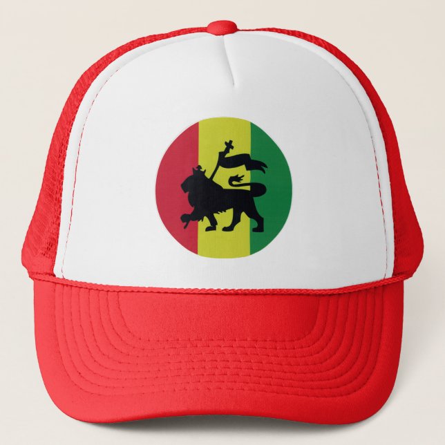 Casquette Lion of Judah - Reggae Rasta Roots - Trucker Cap  (Devant)