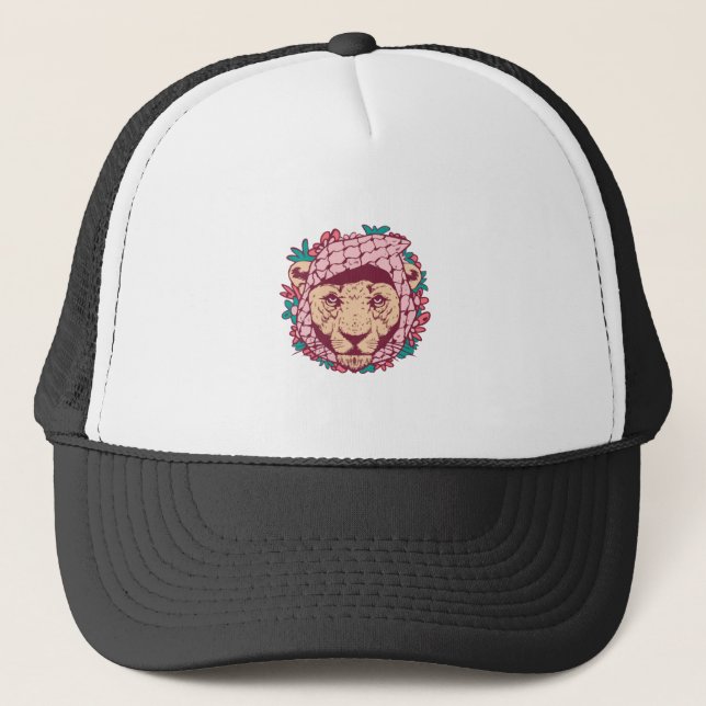 Casquette Lionalité Avec L'Écharpe Palestinienne (Devant)