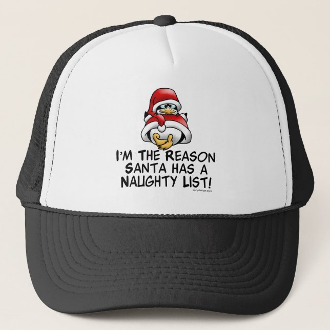 Casquette Liste vilaine de Père Noël (Devant)