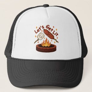 Casquette Lit Firepit - mignon Marshmallow & Hot Dog