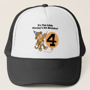 Casquette Little Monkey 4th Birthday Tshirts et cadeaux