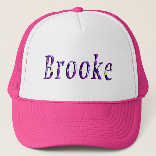 Casquette Logo du nom de Brooke Florale Violet, (Devant)