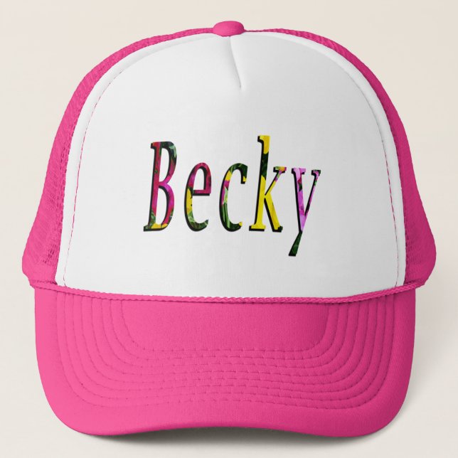 Casquette Logo Floral Becky Name, (Devant)