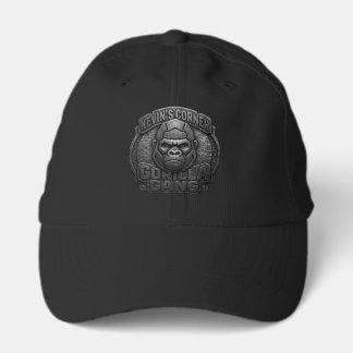 Casquette Logo géométrique de Gorilla Gang en métal noir
