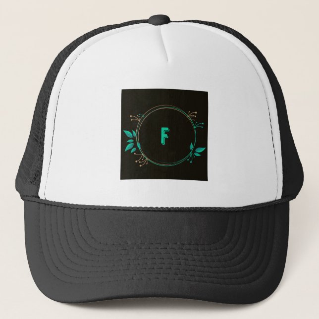 Casquette Logo Lettre F avec feuilles personnalisées Monogra (Devant)