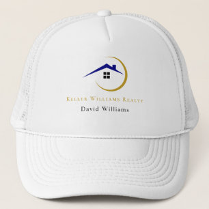 Casquette Logo personnalisé blanc et or pour l'immobilier mo