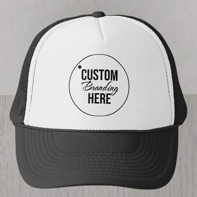 Casquette Logo Personnalisé Employé Ou Remplacez Noir Et Bla (logo trucker hat)