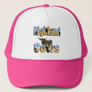 Casquette Logo photo des vaches Highland, rose