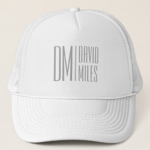 Casquette Logo Stylish Minimal & Modern Grey Initiales & Nom