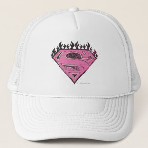 Casquette Logo Supergirl rose avec flammes