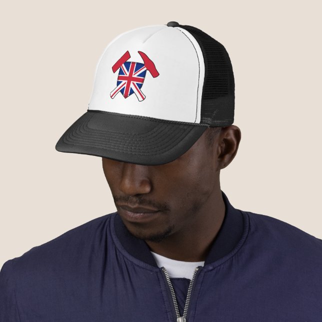 Casquette Logo Union Jack du marteau de rock du géologue (En situation)