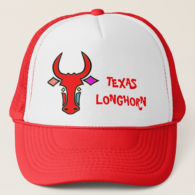 Casquette longhorn du Texas stylisé (Devant)
